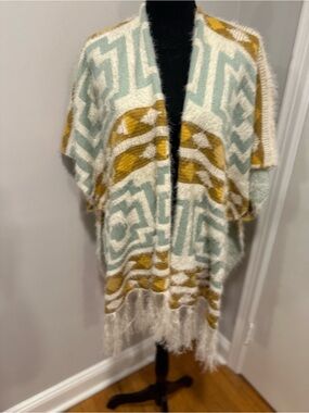 NWOT Free People Diamondback Kimono Cardigan Aztec geometric Southwest Shawl
